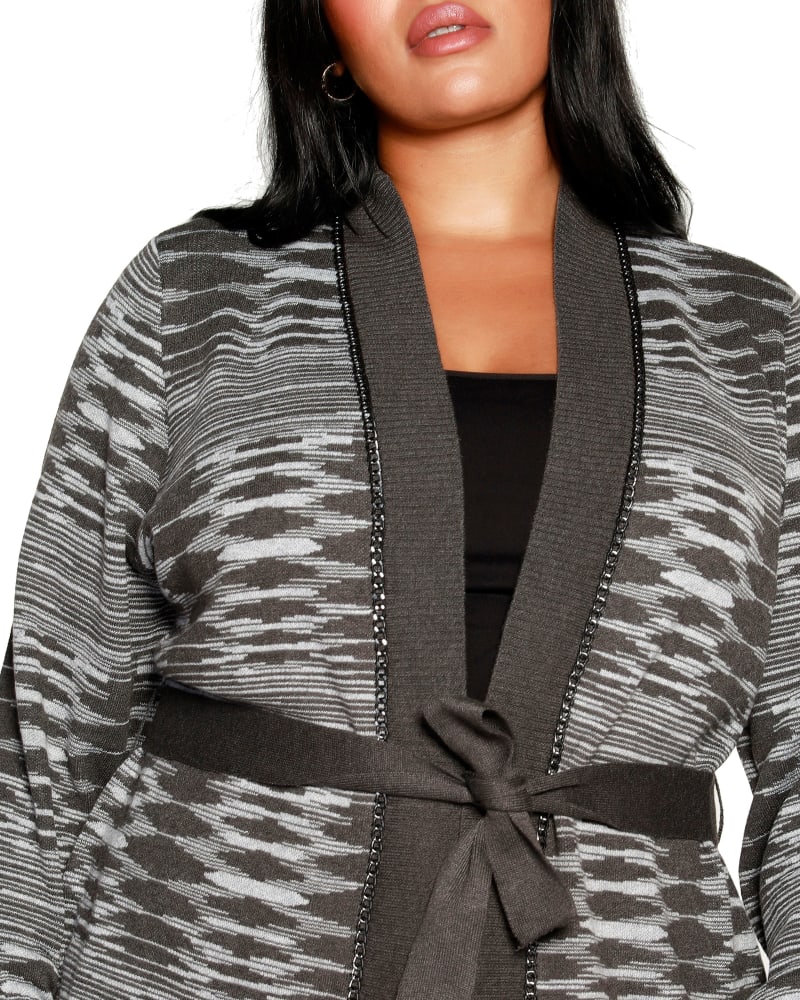 Plus size 2025 belted cardigan